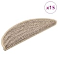 Miniatyrbild 1 av 9: vidaXL Trappstegsmattor självhäftande sisal 15 st 56x17x3 cm mörkbeige Beige