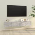 Miniatyrbild 1 av 9: vidaXL Väggmonterade tv-bänkar 2 st 100x30x30 cm konstruerat trä Grå