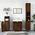 Miniatyrbild 1 av 10: vidaXL Badrumsskåp set 3 delar brun ek konstruerat trä Brun