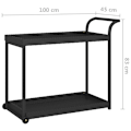 Miniatyrbild 6 av 6: vidaXL Serveringsvagn svart 100x45x83 cm konstrotting Svart