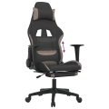 Miniatyrbild 8 av 10: vidaXL Gamingstol med fotstöd svart och taupe tyg Svart