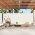 vidaXL Infällbar sidomarkis gräddvit 220x1000 cm Creme