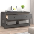 Miniatyrbild 6 av 10: vidaXL Soffbord grå 102x49x55 cm massiv furu Grå