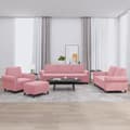 vidaXL Soffgrupp med dynor 4 delar rosa sammet Rosa