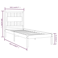 Miniatyrbild 6 av 6: vidaXL Sängram honungsbrun massiv furu 100x200 cm enkelsäng Brun
