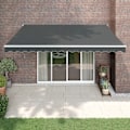 Miniatyrbild 1 av 10: vidaXL Automatisk infällbar markis antracit 4,5x3 m Antracit