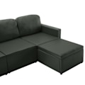 Miniatyrbild 9 av 10: vidaXL Bäddsoffa modulär 3-sits grå konstläder grå