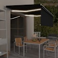 Miniatyrbild 1 av 10: vidaXL Automatisk markis vindsensor rullgardin LED 4,5x3m antracit Antracit