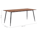 Miniatyrbild 6 av 6: vidaXL Matbord brun 180x90x75 cm MDF Brun