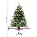 Miniatyrbild 10 av 10: vidaXL Belyst julgran med kottar grön 120 cm PVC&PE Grön