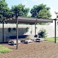 Miniatyrbild 1 av 8: vidaXL Paviljong med infällbart tak 4x3 m antracit Antracit