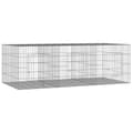 vidaXL Kaninhage 3 paneler 163x79x54 cm galvaniserat järn Silver
