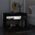 Miniatyrbild 4 av 10: vidaXL Sängbord LED-belysning 2 st svart 60x35x40 cm konstruerat trä Svart