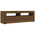 Miniatyrbild 3 av 10: vidaXL Tv-bänk med LED-belysning brun ek 120x35x40 cm Brun