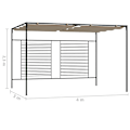 Miniatyrbild 7 av 7: vidaXL Paviljong med infällbart tak 3x4x2,3 m taupe 180 g/m² Taupe
