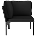 Miniatyrbild 8 av 10: vidaXL Loungeset för trädgården med dynor 6 delar svart PVC Svart