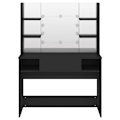 Miniatyrbild 3 av 7: vidaXL Sminkbord med LED-belysning 100x40x135 cm MDF svart Svart