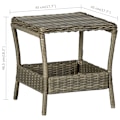 Miniatyrbild 4 av 4: vidaXL Trädgårdsbord brun 45x45x46,5 cm konstrotting Brun