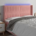 vidaXL Sänggavel LED rosa 203x16x118/128 cm sammet Rosa