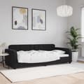 vidaXL Dagbädd svart 90x200 cm sammet Svart