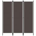 vidaXL Rumsavdelare 3 paneler brun 150x180 cm Brun