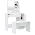 Miniatyrbild 4 av 10: vidaXL Sminkbord set vit 86,5x35x136 cm Vit
