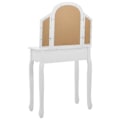 Miniatyrbild 6 av 10: vidaXL Sminkbord med pall vit 65x36x128 cm kejsarträ MDF Vit