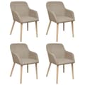 vidaXL Matsalsstol med armstöd beige 4-pack Beige