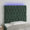 vidaXL Sänggavel LED mörkgrön 100x7x118/128 cm sammet Grön