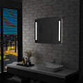 Miniatyrbild 1 av 7: vidaXL Badrumsspegel LED 80x60 cm Silver