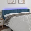 vidaXL Sänggavel LED mörkblå 203x16x78/88 cm sammet Blå