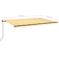 Miniatyrbild 10 av 10: vidaXL Automatisk markis med vindsensor & LED 500x350 cm gul/vit Gul