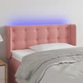 vidaXL Sänggavel LED rosa 83x16x78/88 cm sammet Rosa