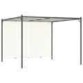 vidaXL Pergola med justerbart tak gräddvit 3x3 m stål Vit