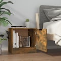 Miniatyrbild 4 av 10: vidaXL Sängbord 2 st rökfärgad ek 40x39x40 cm Brun