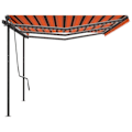 Miniatyrbild 4 av 10: vidaXL Automatisk markis med vindsensor & LED 6x3,5 m orange/brun Flerfärgsdesign