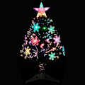 Miniatyrbild 2 av 8: vidaXL Julgran med LED-snöflingor svart 64 cm fiberoptik Svart