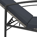Miniatyrbild 8 av 10: vidaXL Solsängar 2 st med bord konstrotting grå grå