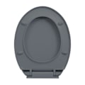 Miniatyrbild 7 av 10: vidaXL Toalettsits mjuk stängning snabbfäste grå oval grå