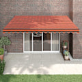Miniatyrbild 1 av 10: vidaXL Automatisk infällbar markis orange och brun 4x3 m Flerfärgsdesign