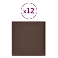 Miniatyrbild 1 av 8: vidaXL Väggpaneler 12 st brun 30x30 cm konstläder 1,08 m² Brun