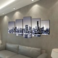 Miniatyrbild 2 av 3: vidaXL Uppsättning väggbonader svartvitt på duk: New York 200 x 100 cm multifärg