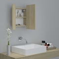 Miniatyrbild 6 av 10: vidaXL Spegelskåp med LED sonoma-ek 40x12x45 cm akryl Brun