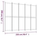 vidaXL Rumsavdelare 5 paneler brun 250x200 cm tyg Brun