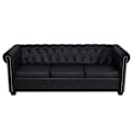 Miniatyrbild 4 av 10: vidaXL Soffset Chesterfield i svart konstläder 2-sitsig + 3-sitsig Svart