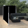 vidaXL Infällbar sidomarkis svart 100x600 cm Svart
