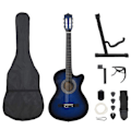 Miniatyrbild 1 av 10: vidaXL Gitarr 12 delar med 6 strängar western blå 38" Blå