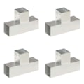 Miniatyrbild 1 av 8: vidaXL Stolpbeslag 4 st T-form galvaniserad metall 91x91 mm Silver
