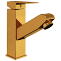 Miniatyrbild 3 av 6: vidaXL Badrumsblandare med utdragbar pip guld 157x172 mm Guld