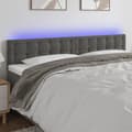 vidaXL Sänggavel LED mörkgrå 180x5x78/88 cm sammet Grå
